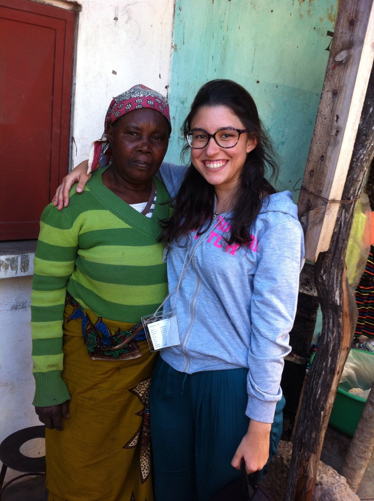 Joana with an Interviewee in Mozambique